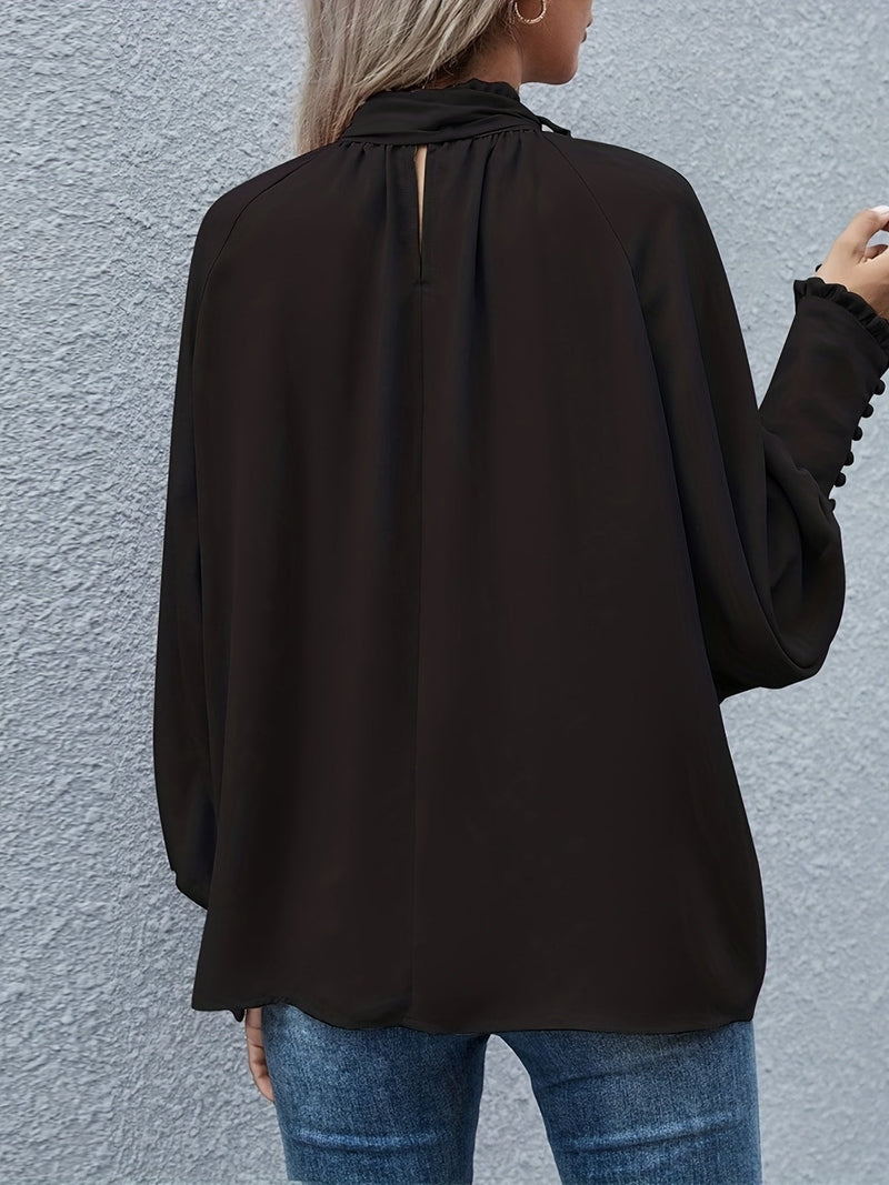 Bluse mit Bindekragen und Puffärmeln für Frauen | Riali NUMENCE Shirts