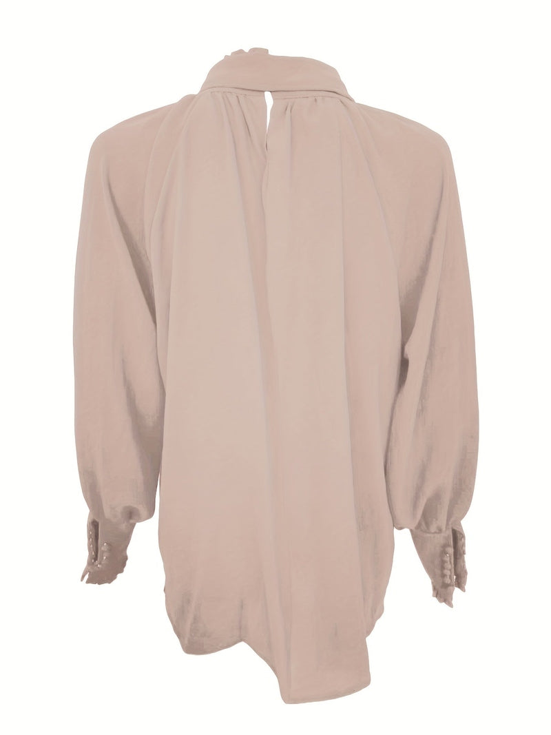Bluse mit Bindekragen und Puffärmeln für Frauen | Riali NUMENCE Shirts