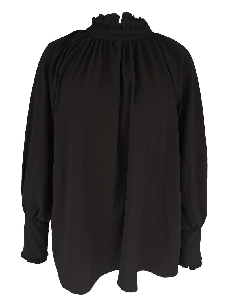 Bluse mit Bindekragen und Puffärmeln für Frauen | Riali