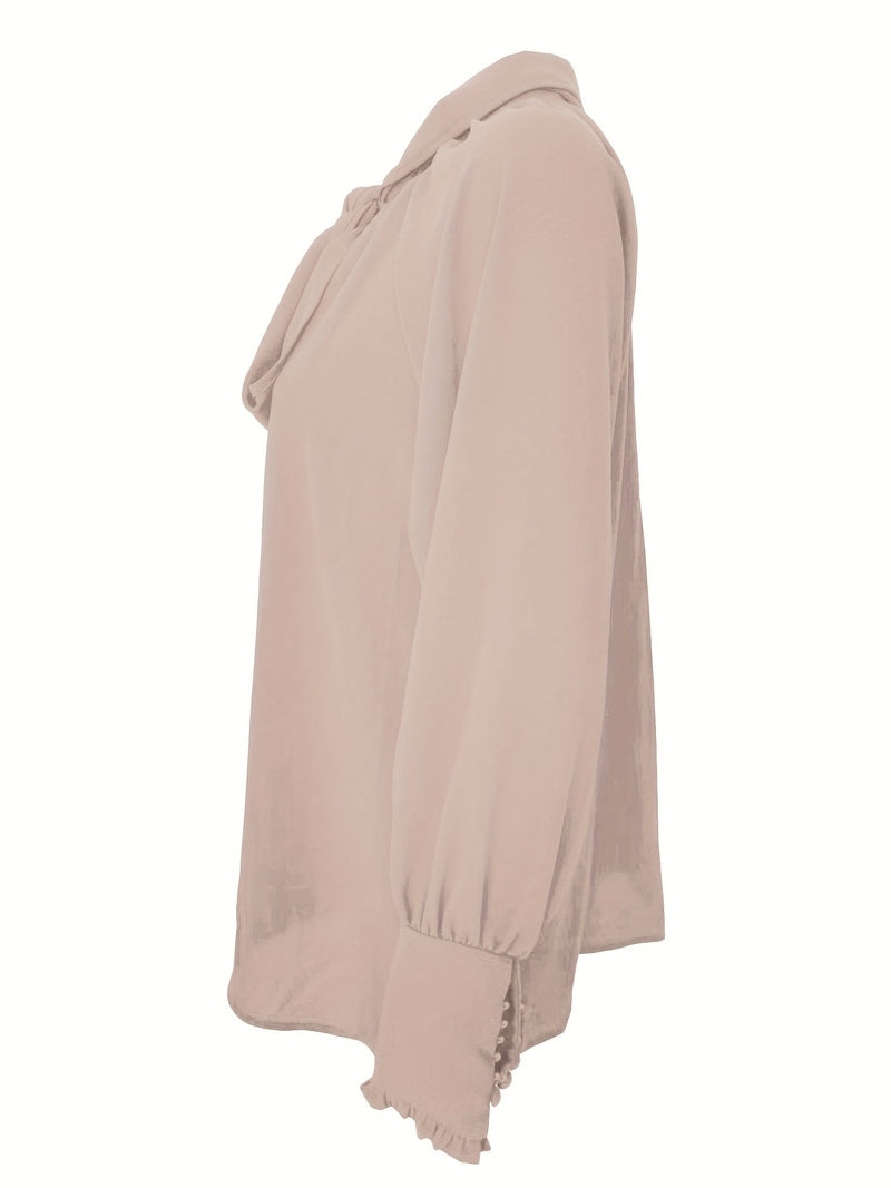 Bluse mit Bindekragen und Puffärmeln für Frauen | Riali NUMENCE Shirts