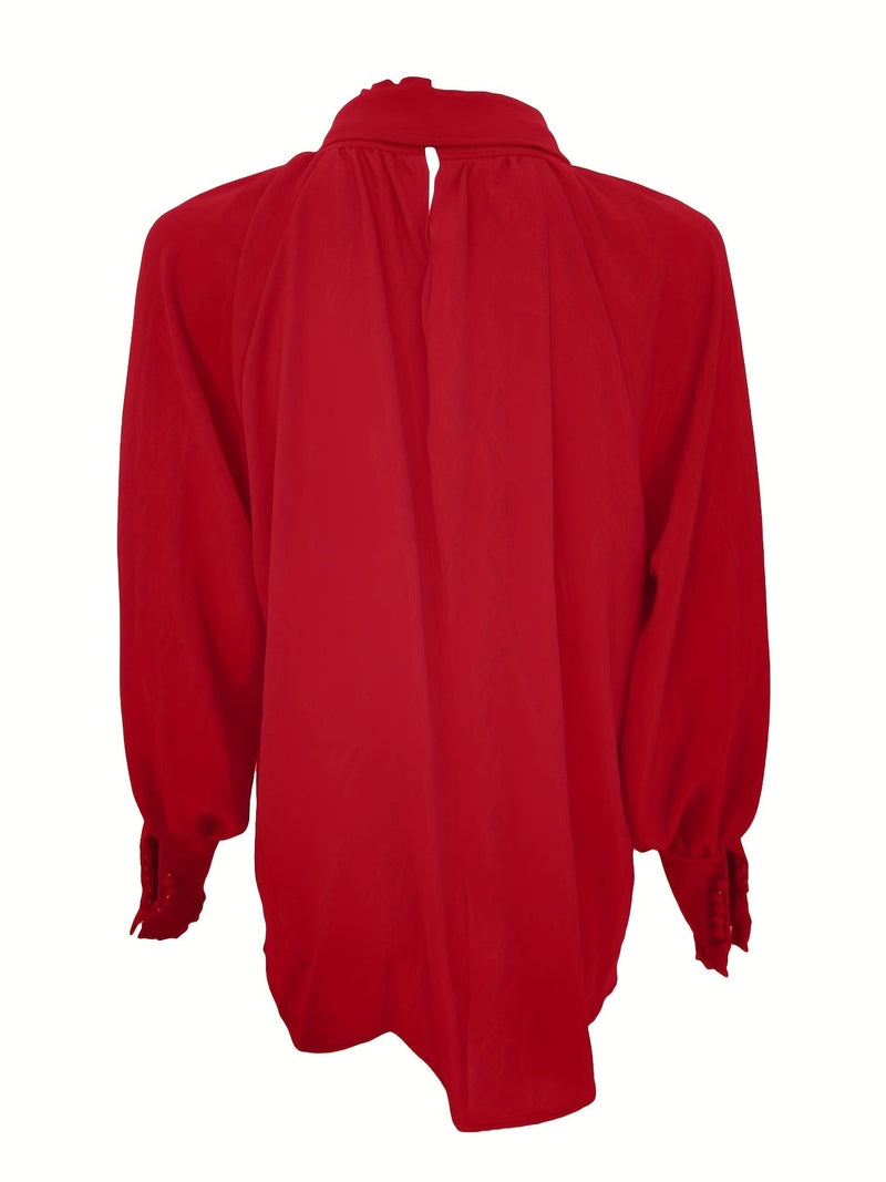Bluse mit Bindekragen und Puffärmeln für Frauen | Riali NUMENCE Shirts