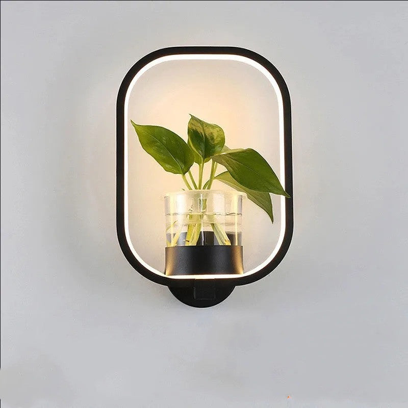 Einzigartige Ambient-Wandbeleuchtung für Wohnräume mit Pflanzenhalter | Sargos NUMENCE Wall Lighting