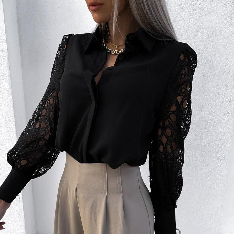 Elegantes Damenshirt mit Spitzen-Details | Leani NUMENCE Shirts
