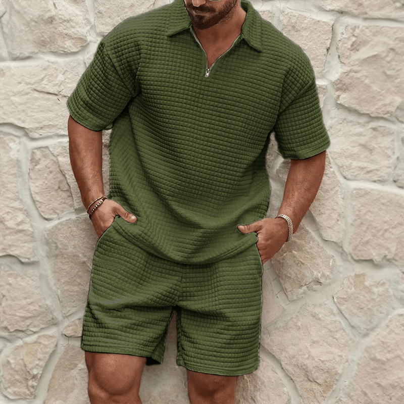Ensemble Polo Stepp mit kurzen Ärmeln und passender Shorts für Herren | Karl