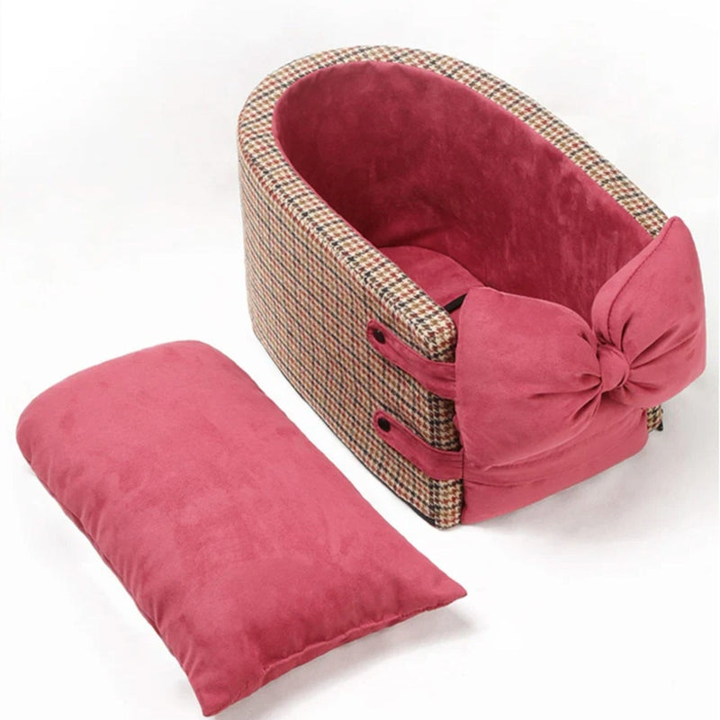 Hahnentritt Lookout Konsole Hund & Katze Autositz mit Schleife | Etami NUMENCE Pet Supplies