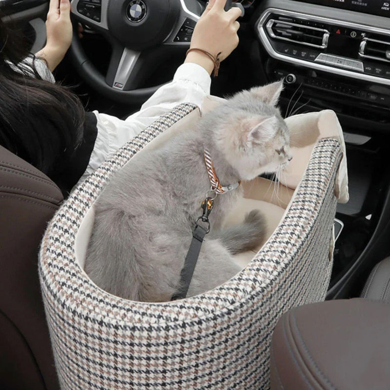 Hahnentritt Lookout Konsole Hund & Katze Autositz mit Schleife | Etami NUMENCE Pet Supplies