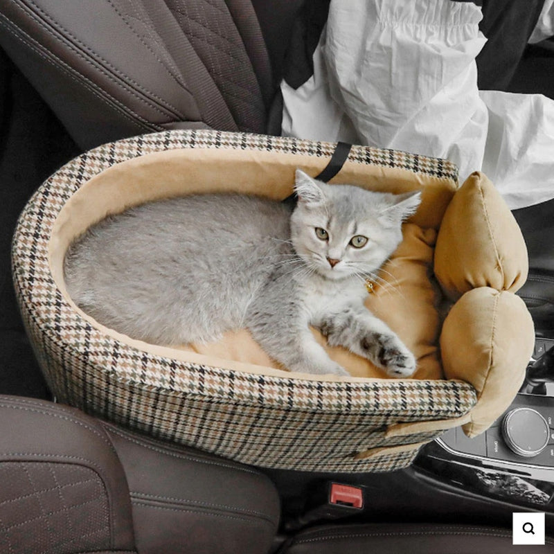 Hahnentritt Lookout Konsole Hund & Katze Autositz mit Schleife | Etami NUMENCE Pet Supplies