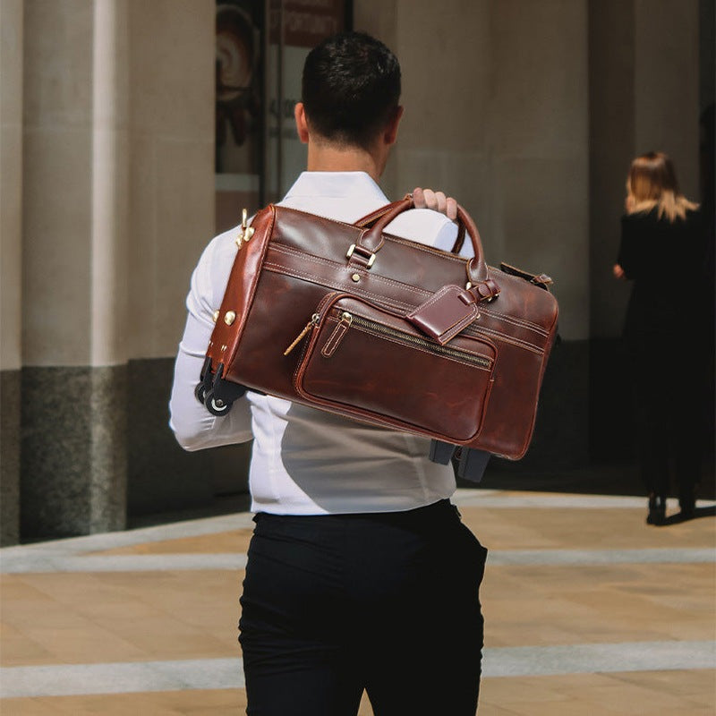 Herren Leder Duffle Bag auf Rädern | Elthor NUMENCE Leather Duffle Bags