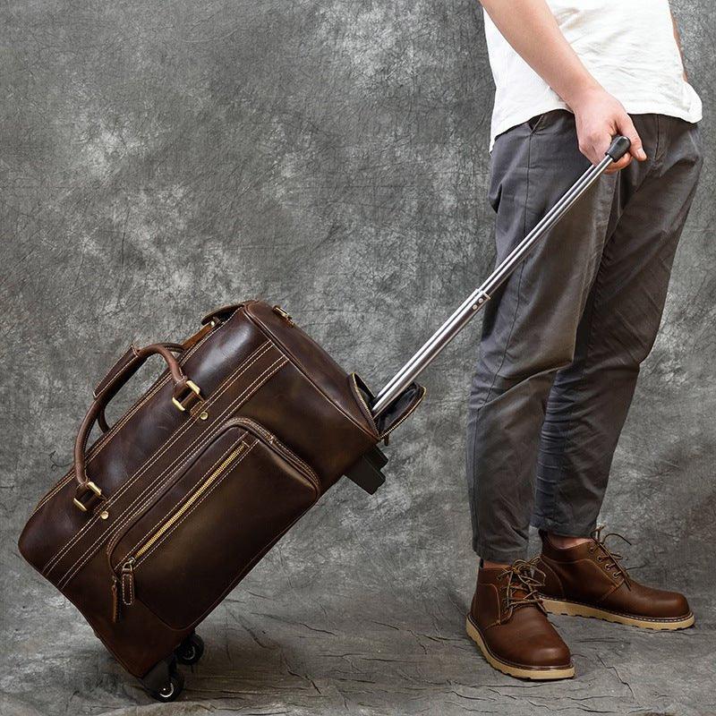 Herren Leder Duffle Bag auf Rädern | Elthor NUMENCE Leather Duffle Bags