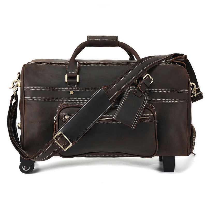 Herren Leder Duffle Bag auf Rädern | Elthor NUMENCE Leather Duffle Bags