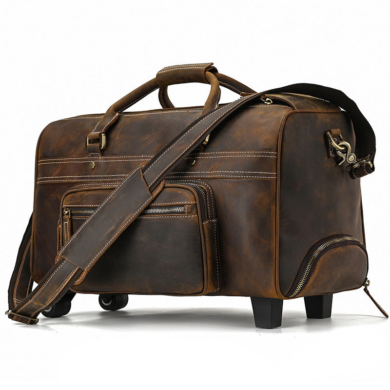 Herren Leder Duffle Bag auf Rädern | Elthor NUMENCE Leather Duffle Bags