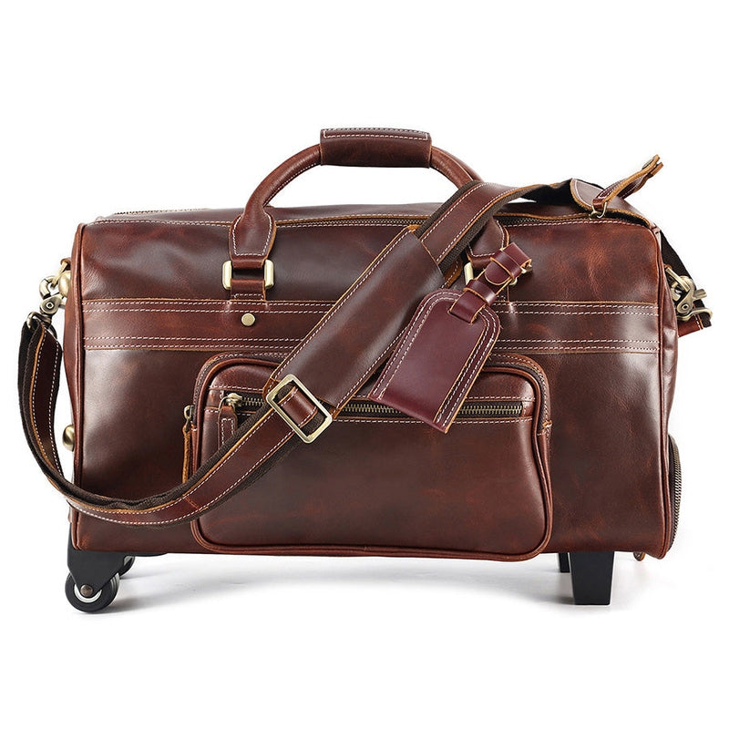 Herren Leder Duffle Bag auf Rädern | Elthor NUMENCE Leather Duffle Bags