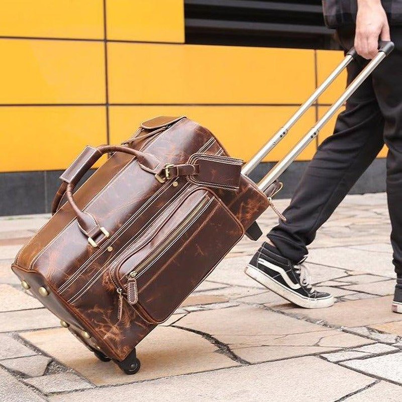 Herren Leder Duffle Bag auf Rädern | Elthor NUMENCE Leather Duffle Bags