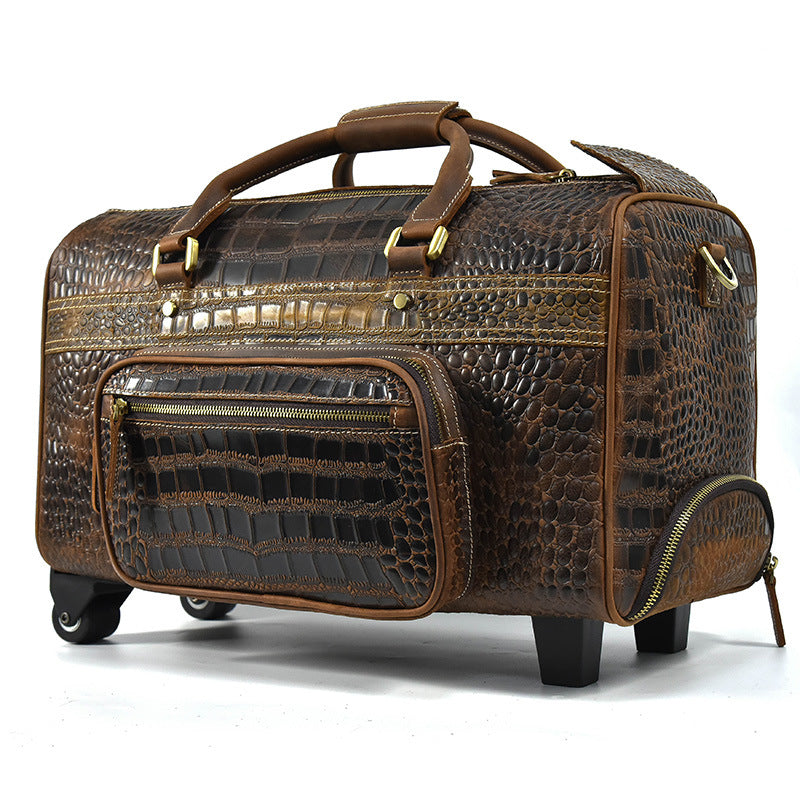 Herren Leder Duffle Bag auf Rädern | Elthor NUMENCE Leather Duffle Bags