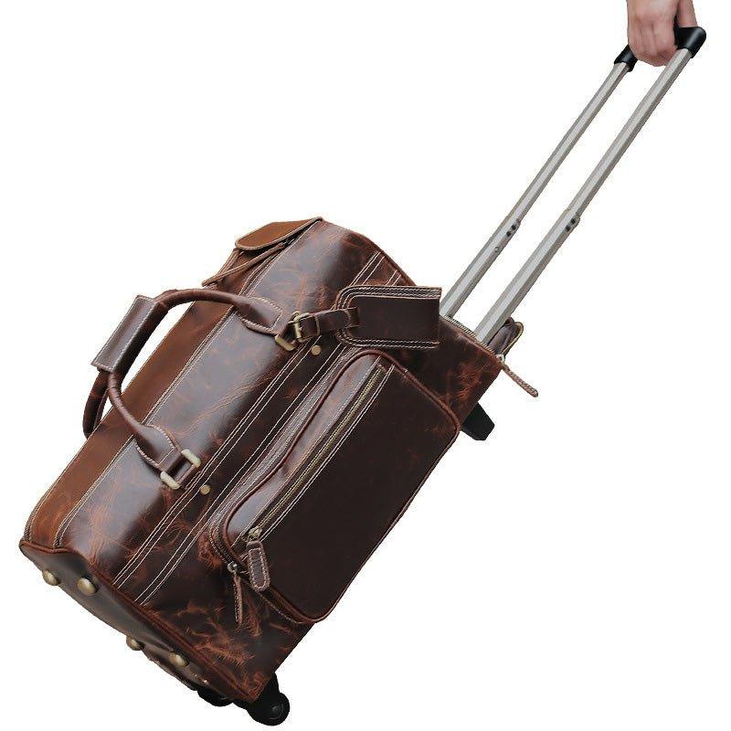 Herren Leder Duffle Bag auf Rädern | Elthor NUMENCE Leather Duffle Bags