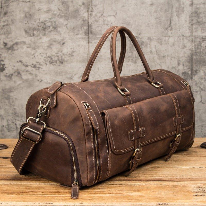 Herren Leder Reisetasche 22 Zoll mit Schuhfach | Fawaris NUMENCE Leather Duffle Bags
