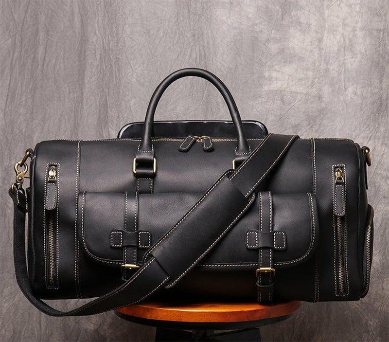 Herren Leder Reisetasche 22 Zoll mit Schuhfach | Fawaris NUMENCE Leather Duffle Bags