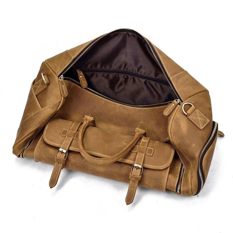 Herren Leder Reisetasche 22 Zoll mit Schuhfach | Fawaris NUMENCE Leather Duffle Bags