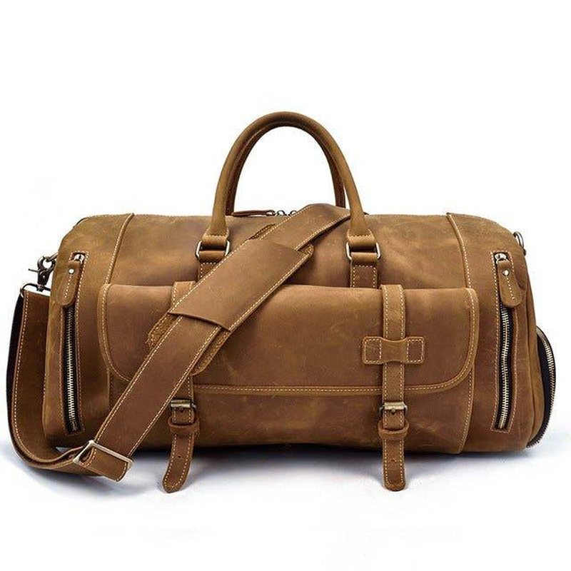 Herren Leder Reisetasche 22 Zoll mit Schuhfach | Fawaris NUMENCE Leather Duffle Bags