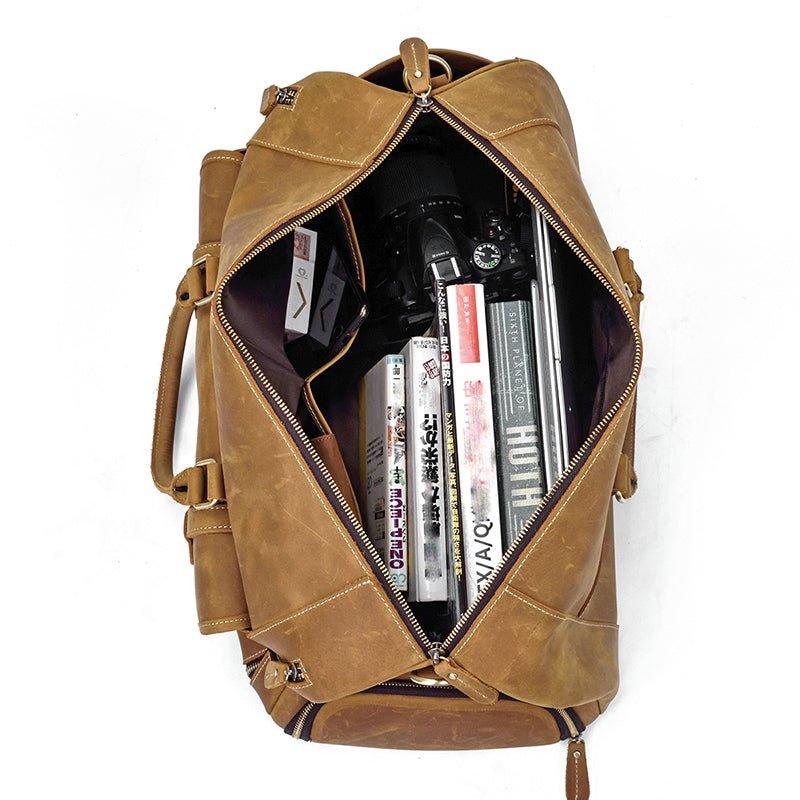 Herren Leder Reisetasche 22 Zoll mit Schuhfach | Fawaris NUMENCE Leather Duffle Bags