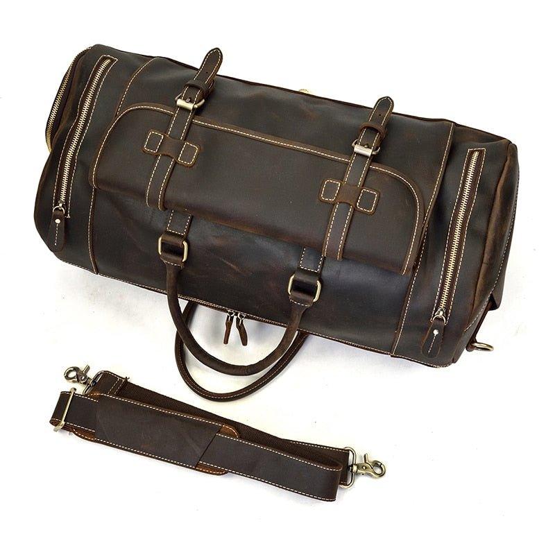 Herren Leder Reisetasche 22 Zoll mit Schuhfach | Fawaris NUMENCE Leather Duffle Bags