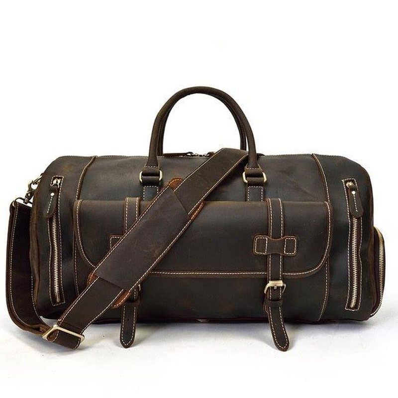 Herren Leder Reisetasche 22 Zoll mit Schuhfach | Fawaris NUMENCE Leather Duffle Bags