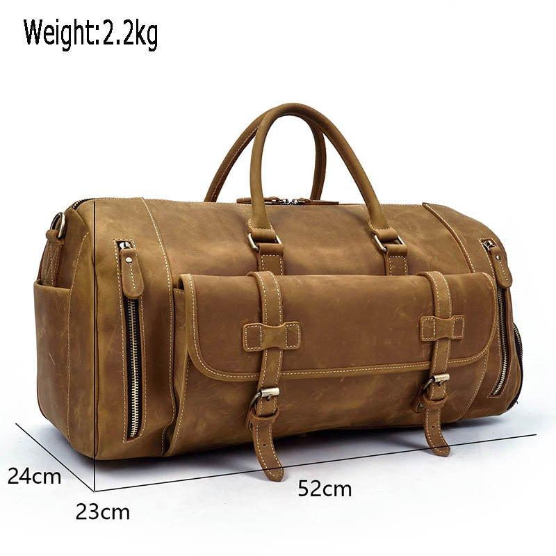 Herren Leder Reisetasche 22 Zoll mit Schuhfach | Fawaris NUMENCE Leather Duffle Bags