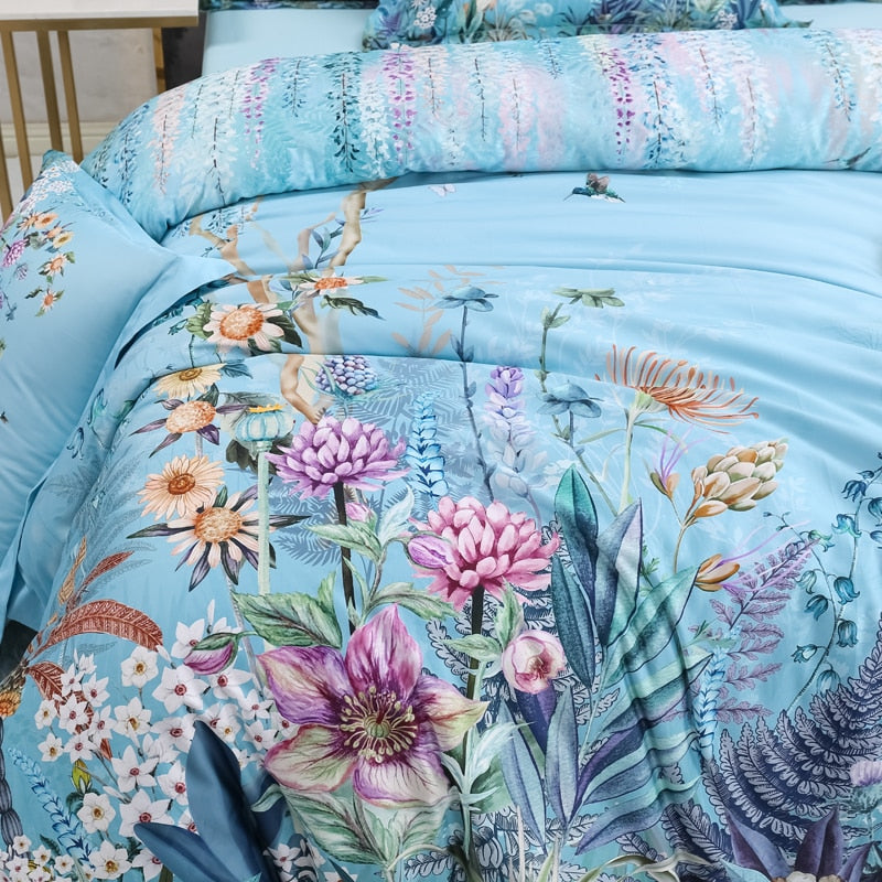 Himmelblaues Bettbezug-Set – Ägyptische Baumwolle | Floweris NUMENCE Duvet Covers