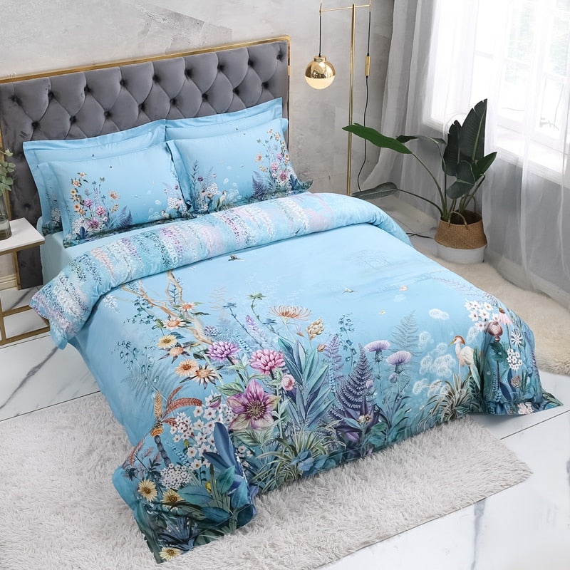 Himmelblaues Bettbezug-Set – Ägyptische Baumwolle | Floweris NUMENCE Duvet Covers