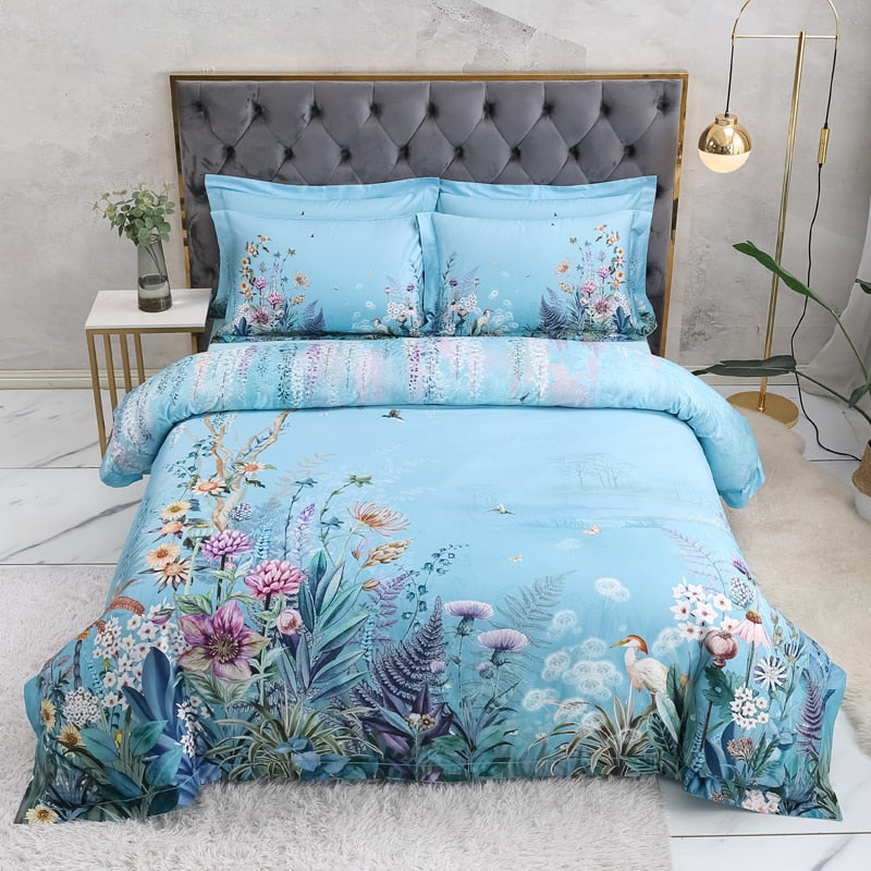 Himmelblaues Bettbezug-Set – Ägyptische Baumwolle | Floweris NUMENCE Duvet Covers