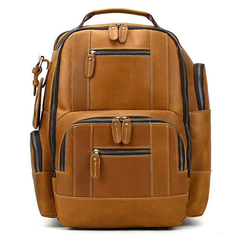 Leder Rucksack mit großer Kapazität und Mehrfachfächern | Elianor NUMENCE Backpack