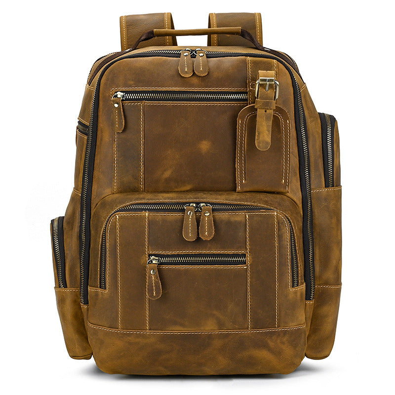 Leder Rucksack mit großer Kapazität und Mehrfachfächern | Elianor NUMENCE Backpack