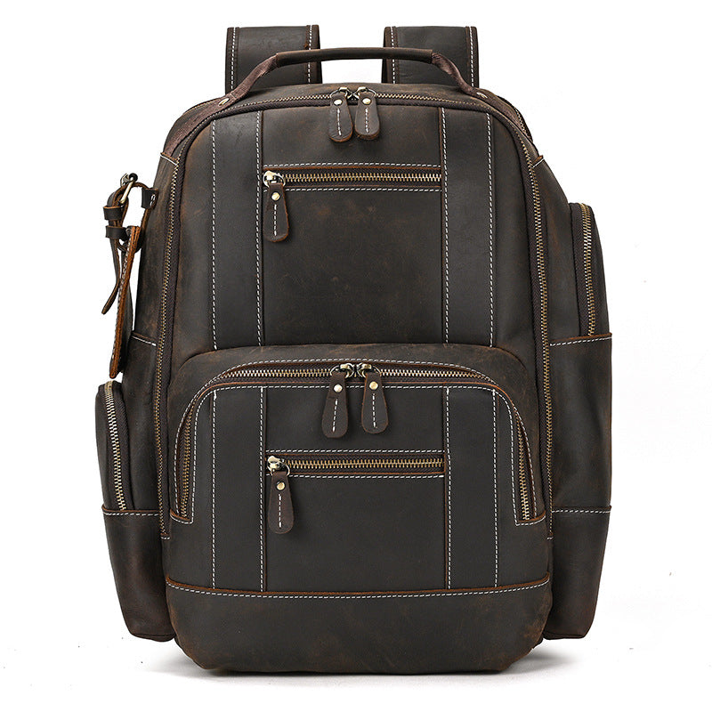Leder Rucksack mit großer Kapazität und Mehrfachfächern | Elianor NUMENCE Backpack
