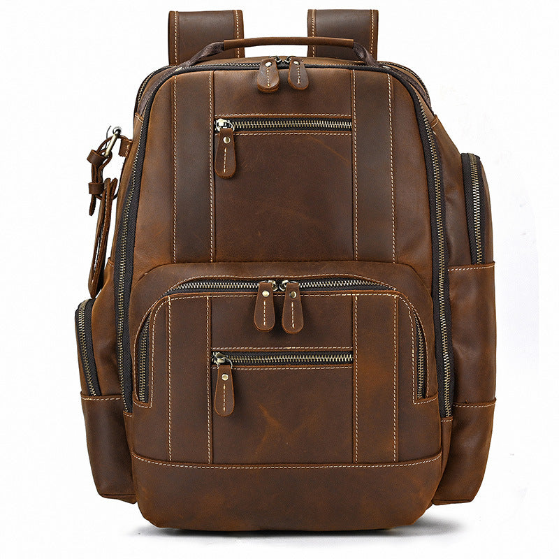 Leder Rucksack mit großer Kapazität und Mehrfachfächern | Elianor NUMENCE Backpack