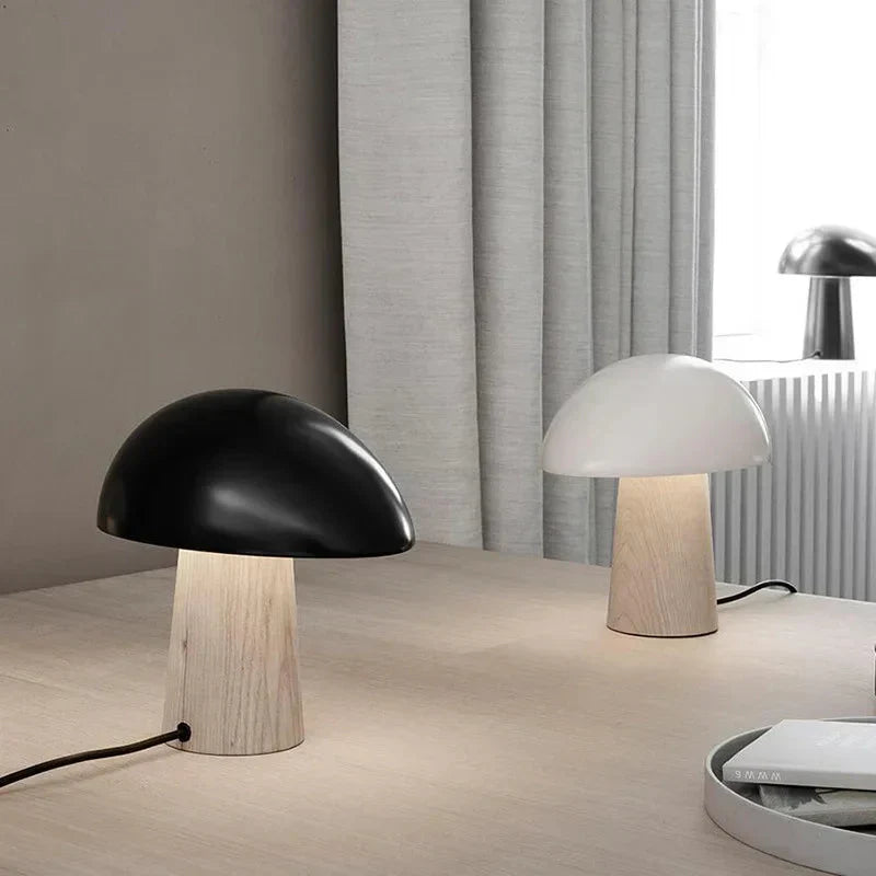 Moderne Minimalistische Tischlampe mit Holzfuß | Alanor NUMENCE Table Lamp