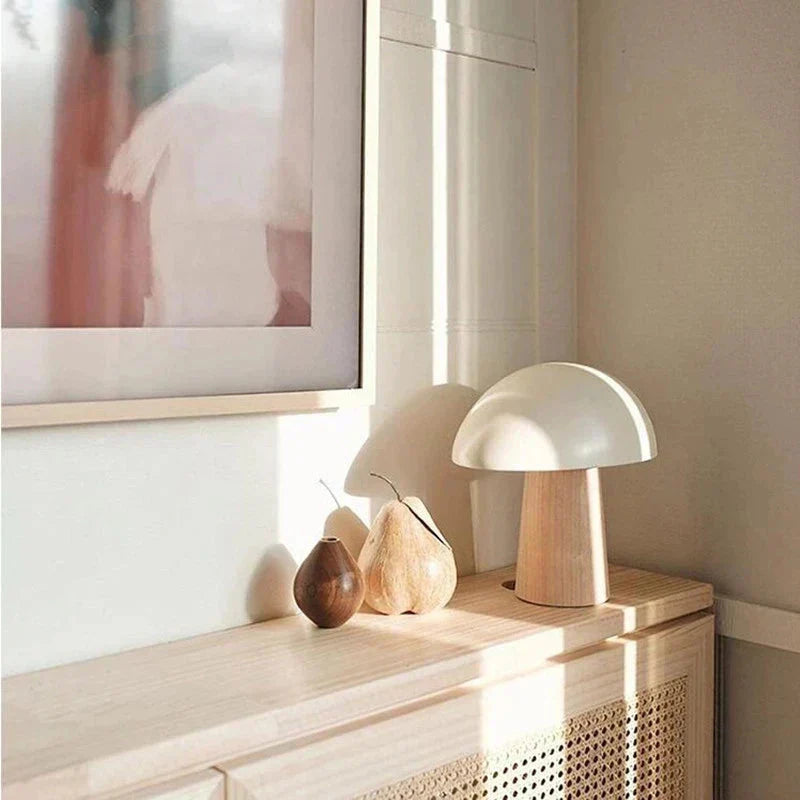 Moderne Minimalistische Tischlampe mit Holzfuß | Alanor NUMENCE Table Lamp