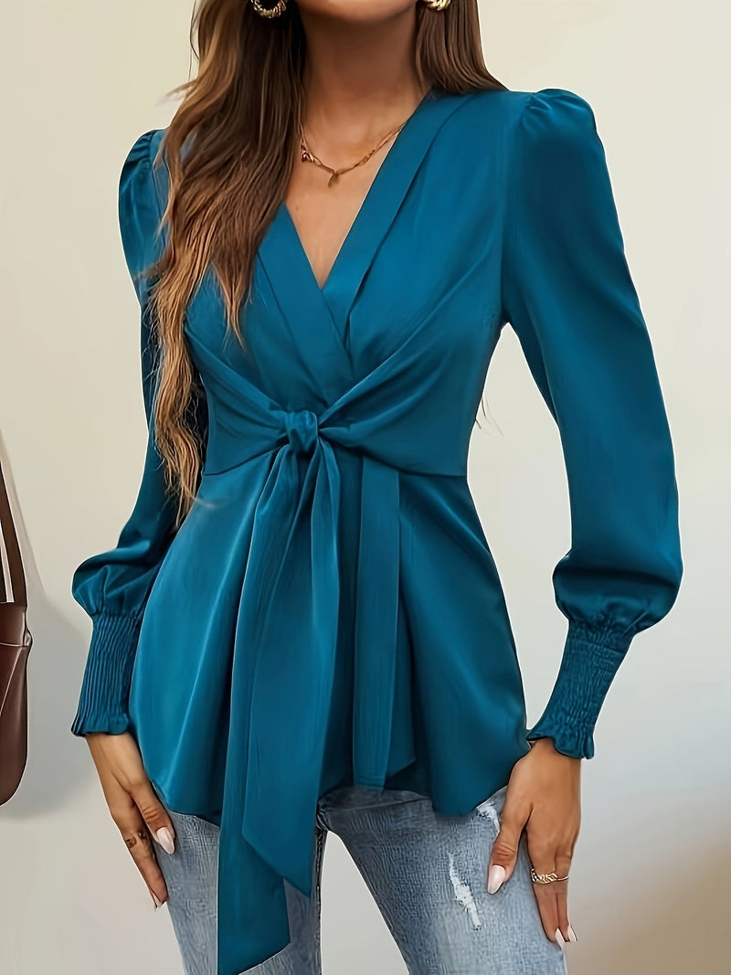 Bluse mit Bindeband und Puffärmeln für Frauen | Tiana NUMENCE Blouses