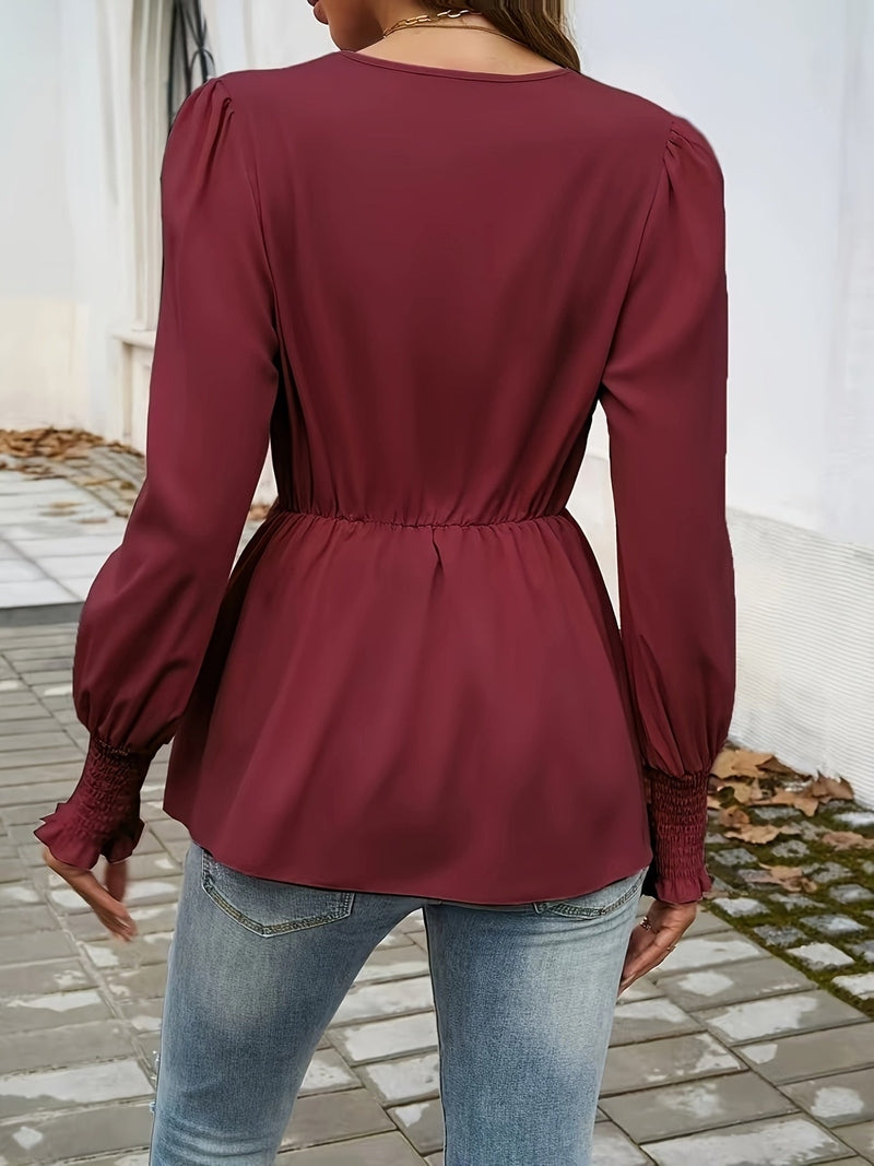 Bluse mit Bindeband und Puffärmeln für Frauen | Tiana NUMENCE Blouses
