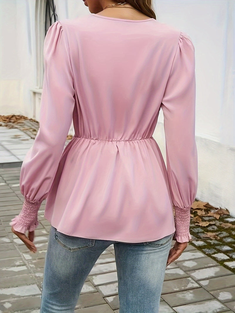 Bluse mit Bindeband und Puffärmeln für Frauen | Tiana NUMENCE Blouses