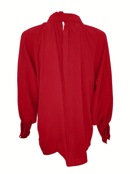 Bluse mit Bindekragen und Puffärmeln für Frauen | Riali NUMENCE Shirts