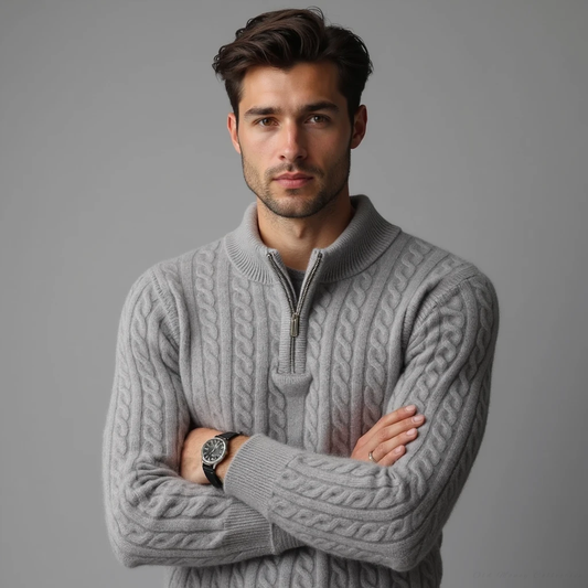 Cashmere Halb-Zip Pullover | Antony NUMENCE Pullover