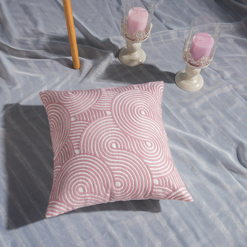 Geometrisches Baumwollkissenbezug mit Stickerei | Alisia NUMENCE Pillowcase