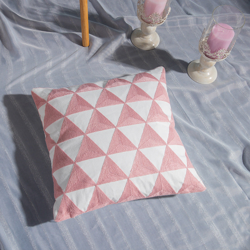 Geometrisches Baumwollkissenbezug mit Stickerei | Alisia NUMENCE Pillowcase
