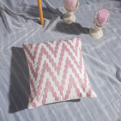 Geometrisches Baumwollkissenbezug mit Stickerei | Alisia NUMENCE Pillowcase