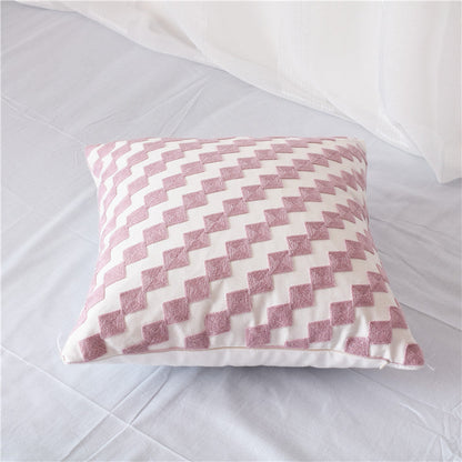 Geometrisches Baumwollkissenbezug mit Stickerei | Alisia NUMENCE Pillowcase
