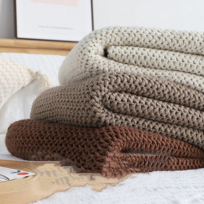 Gestrickte Quasten-Decke - Perfekte Nordic Chenille für gemütliches Wohnen | Elroni NUMENCE Blanket