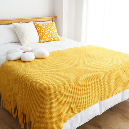 Gestrickte Quasten-Decke - Perfekte Nordic Chenille für gemütliches Wohnen | Elroni NUMENCE Blanket