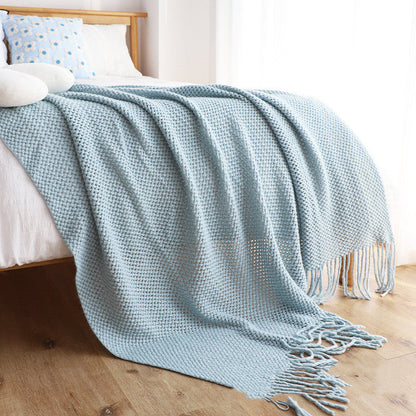 Gestrickte Quasten-Decke - Perfekte Nordic Chenille für gemütliches Wohnen | Elroni NUMENCE Blanket