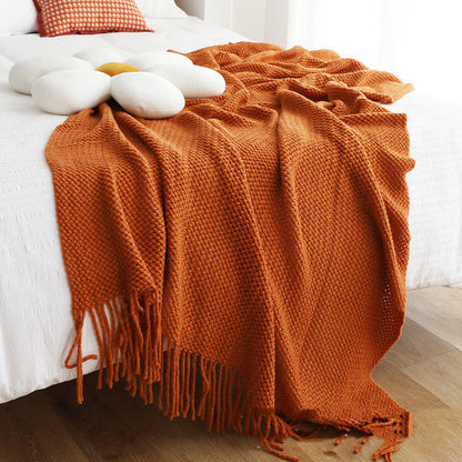 Gestrickte Quasten-Decke - Perfekte Nordic Chenille für gemütliches Wohnen | Elroni NUMENCE Blanket