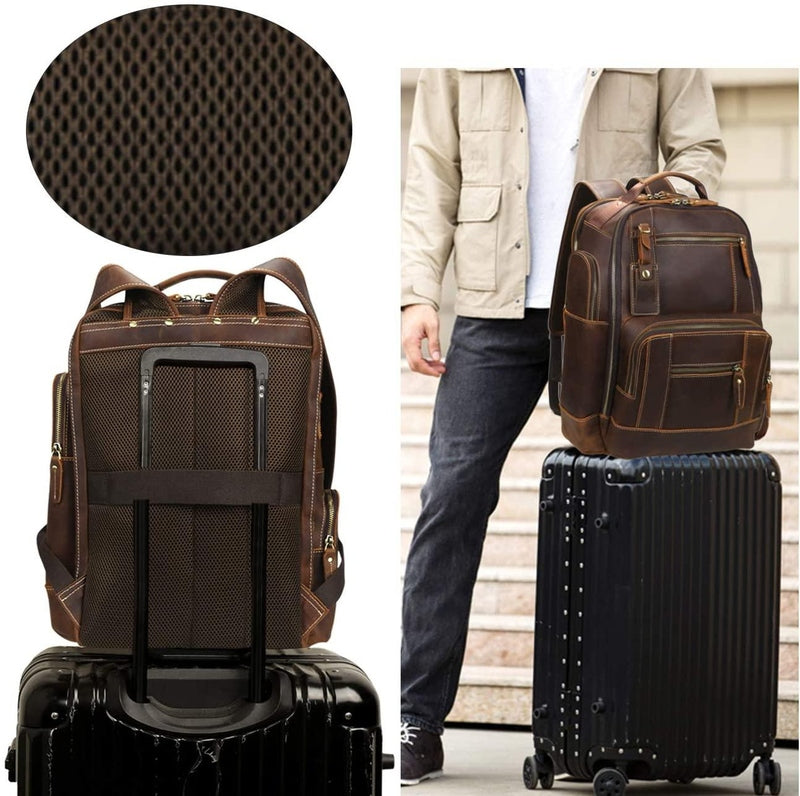 Großer Vintage Herren Leder Rucksack für Reisen | Adonis NUMENCE Leather Backpack